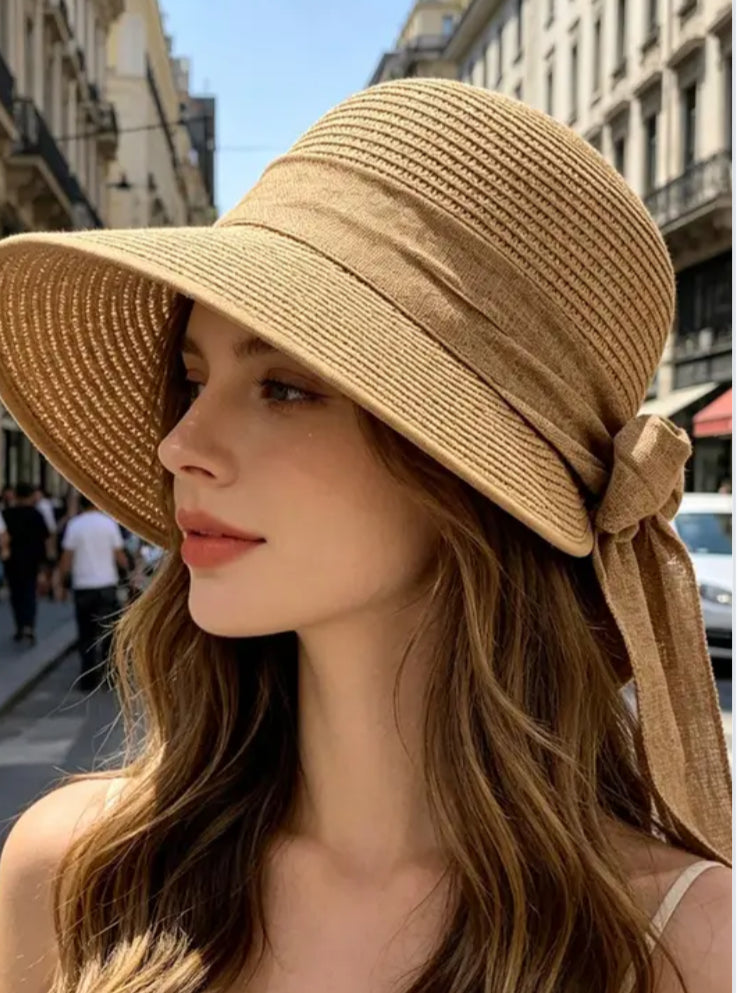WIDE BRIM BOW SUN HAT
