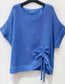 MESH RUCHED COTTON TOP - 10-16 - BLUE