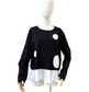 MONOCHROME CIRCLE PATCH PEPLUM TOP