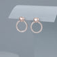 ROSE GOLD HEART DIAMANTÉ STUD EARRINGS