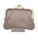 LEATHER GRANNY PURSE - TAUPE