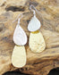 HAMMERED DOUBLE TEARDROP EARRINGS- SILVER & GOLD