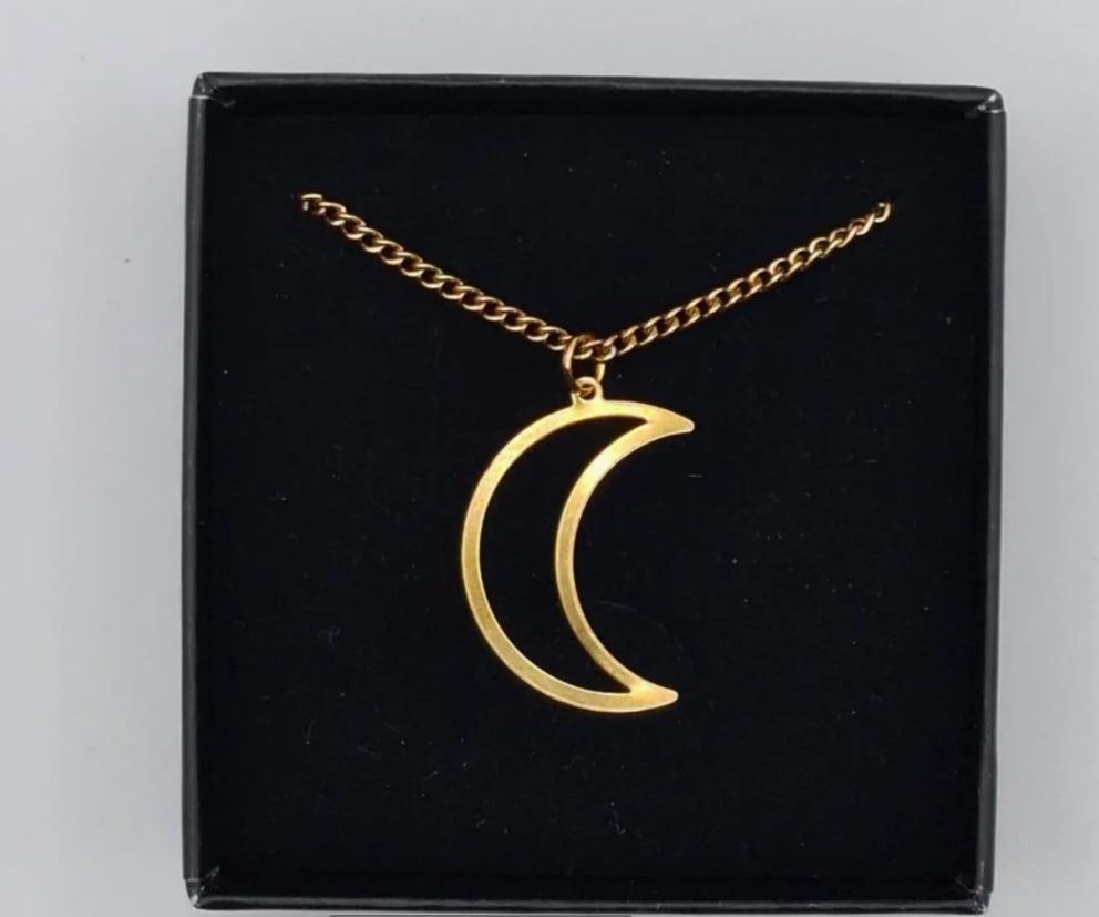 AURALINA BRASS CRESENT NECKLACE