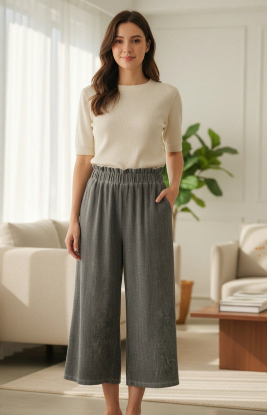 CROPPED LINEN PANTS - 10-16