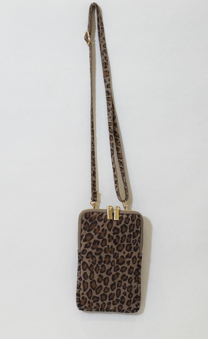 ANIMAL PRINT PHONE BAG - LEATHER