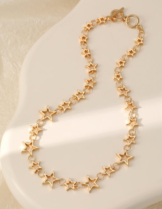 T-BAR STAR NECKLACE- GOLD