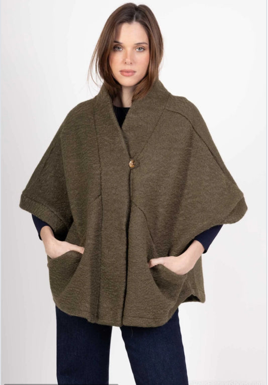 TEDDY BUTTON JACKET - 10-16 - KHAKI
