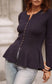 BUTTON PEPLUM CARDI - 10-14 - NAVY