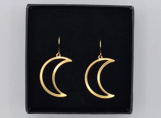 AURALINA BRASS CRESENT EARRINGS