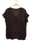 SEAM SATIN V NECK - 10-16 - CHOCOLATE
