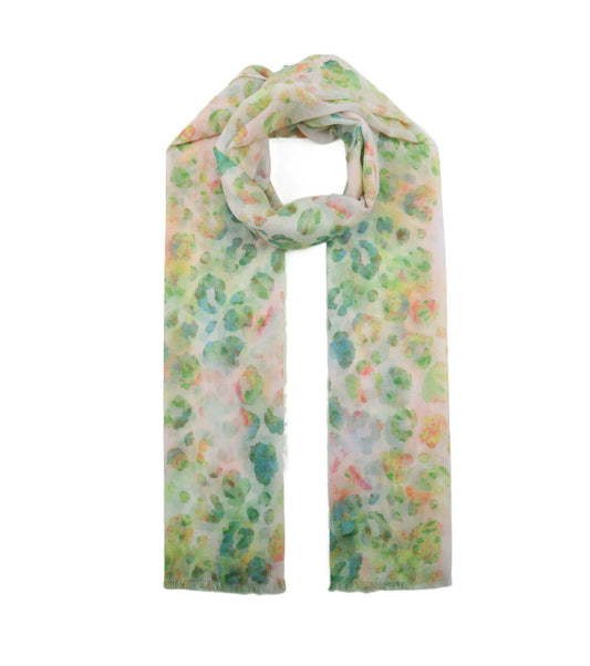 LEOPARD PRINT SCARF - GREEN