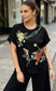 COTTON FLORAL EMBROIDERED TEE - 10-16