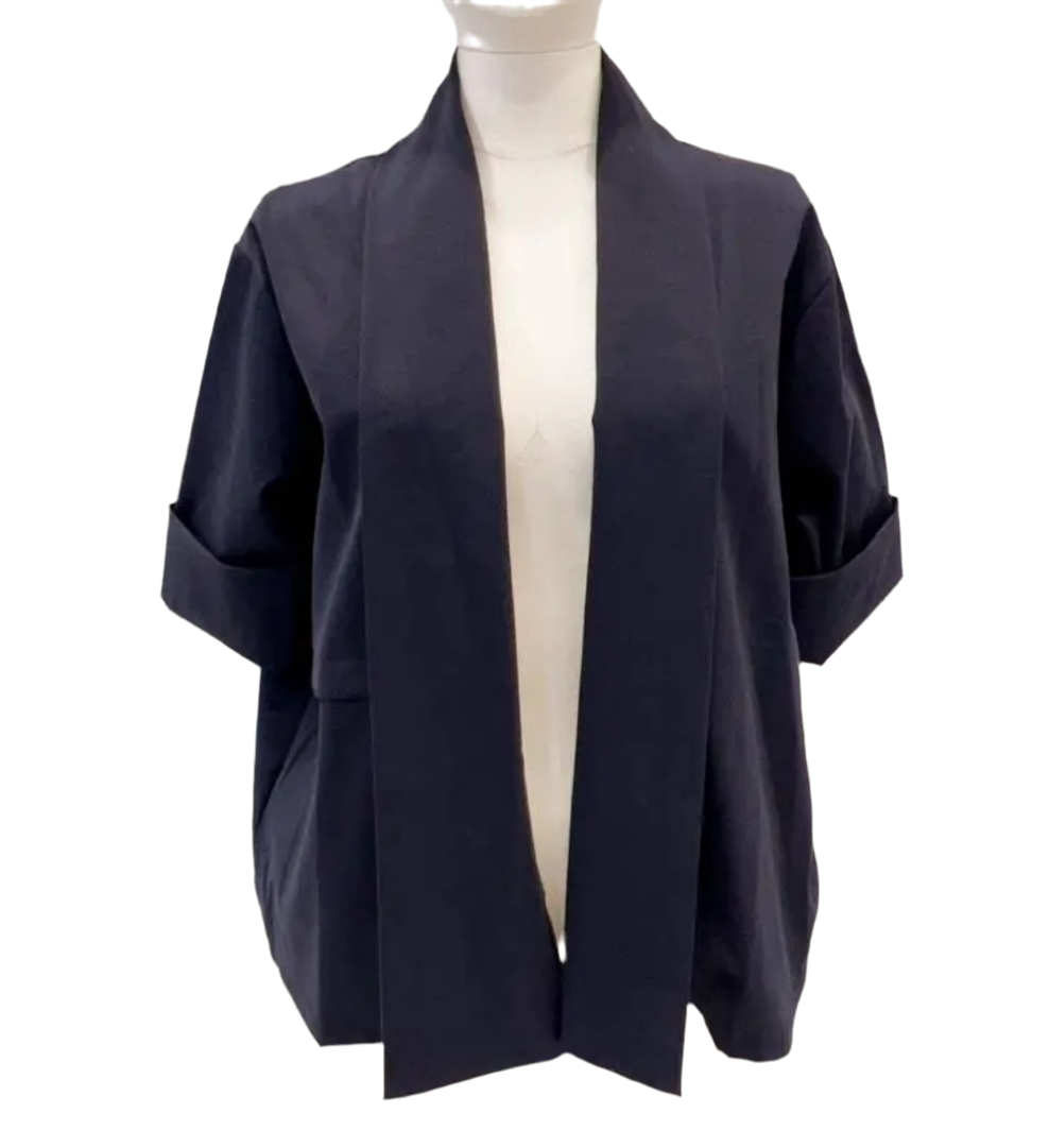 COTTON BLEND CASUAL BLAZER - 12-18 - NAVY - MADE IN ITALY