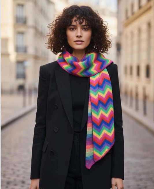 CHEVRON KNIT SCARF