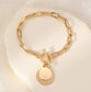 T-BAR DISC BRACELET- GOLD