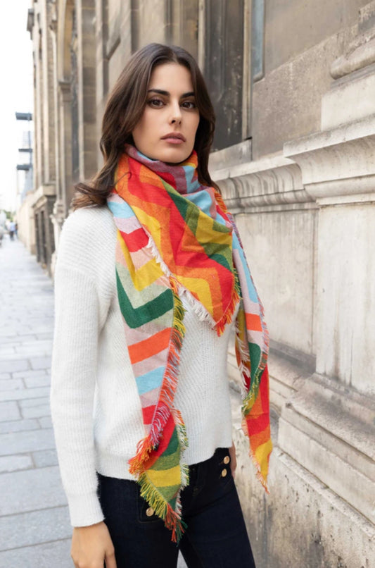 CHEVRON TRIANGLE SCARF - MULTI