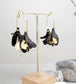 BLACK RESIN & GOLD STATEMENT HOOP EARRINGS