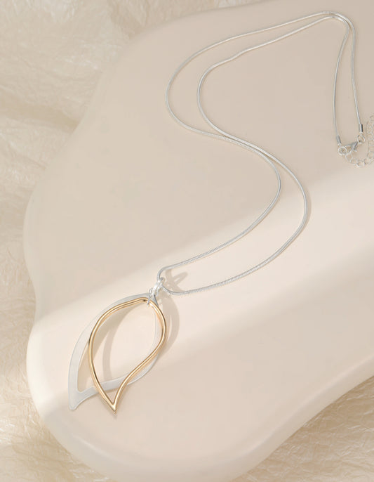 LONG PENDANT NECKLACE - MIXED METAL