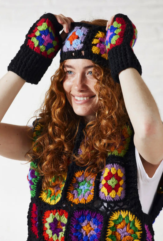 100% WOOL GRANNY SQUARE HEADBAND