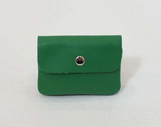 GREEN LEATHER CARD WALLET