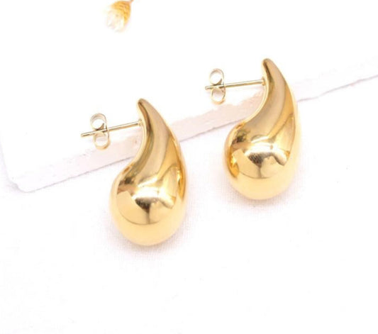 LARGE TEARDROP EARRINGS - GOLD