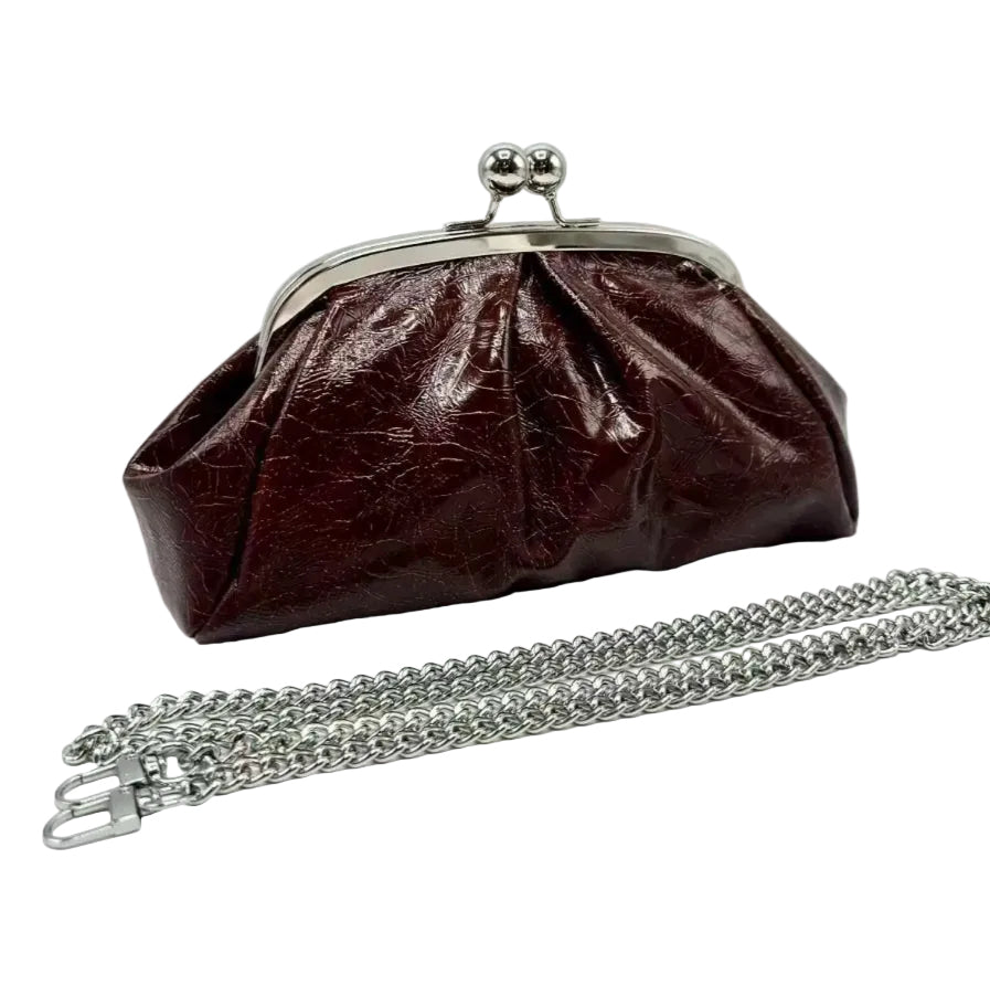 VINTAGE CLASP CLUTCH - CHOCOLATE