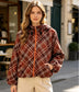 CHECK HOODED JACKET - 10-16 - RUST