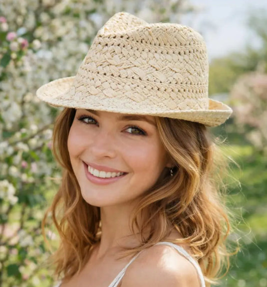 WOVEN TRILBY - BEIGE