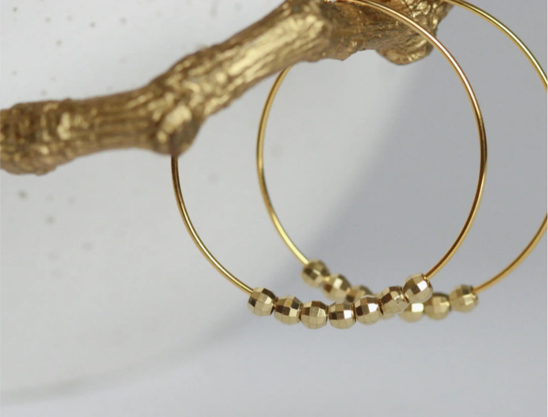 KAIKO - BRASS BEAD HOOP EARRINGS