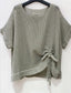 MESH RUCHED COTTON TOP - 10-16 - KHAKI