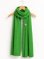 CASHMERE & MERINO WOOL BUTTON SCARF - GREEN