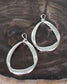 SILVER PLATED TWISTED OVAL EARRINGS