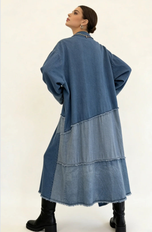 PATCHWORK DENIM COAT - 12-18