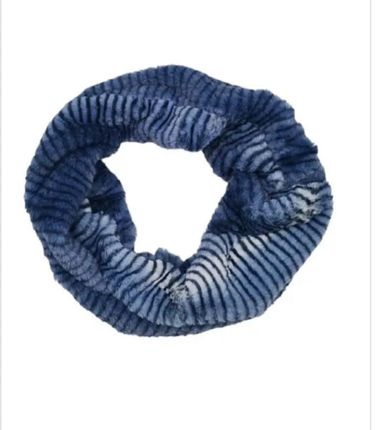 FAUX FUR SNOOD - BLUE