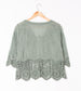 COTTON LACE DETAIL TOP - 8-14 - KHAKI