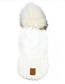 CABLE KNIT FLEECE LINED HAT WOTH REMOVABLE POM - CREAM