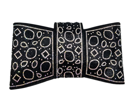 RHINESTONE BOW EVENING BAG