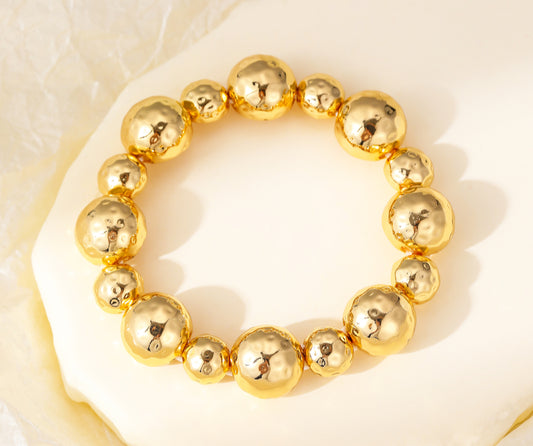 STRETCH BALL BRACELET - GOLD