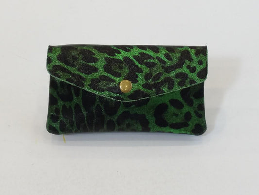 METALLIC ANIMAL PRINT WALLET- LEATHER