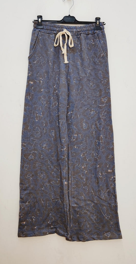 ANIMAL PRINT PALAZZO - 100% COTTON - NAVY - 8-12