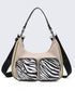 DOUBLE POCKET ZEBRA PRINT SHOULDER/CROSSBODY