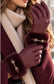QUILTED FUR TRIM GLOVES