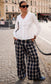PLEAT CHECK PANTS - 12-14- NAVY