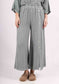 COTTON/LINEN BLEND BUTTON SEAM PANTS - KHAKI