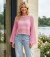 COTTON BLEND CROCHET KNIT - 10-16 - PINK