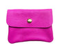 LEATHER CARD WALLET - NEON FUSCHIA