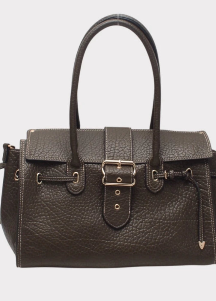 GRAINED TOTE BAG - KHAKI
