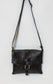 LEATHER SATCHEL STYLE CROSSBODY - METALLIC BLACK - MADE IN ITALY