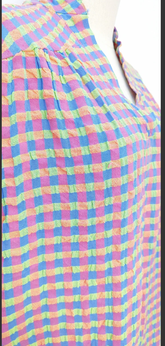 COTTON BLEND GINGHAM DRESS - 10-16