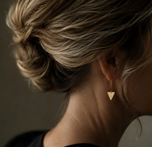 AURALINA BRASS TRIANGLE EARRINGS